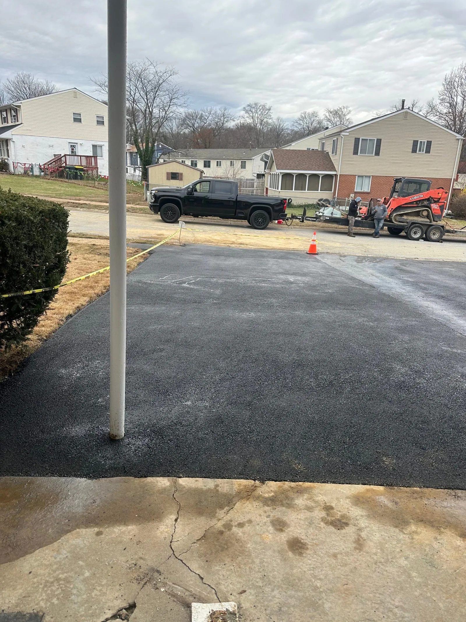 Concrete sidewalk installation